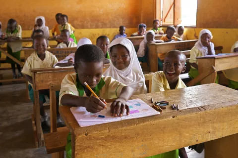 Students in a classroom, Ghana
