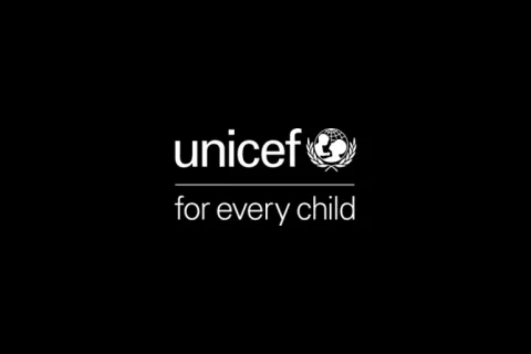 UNICEF logo with black background