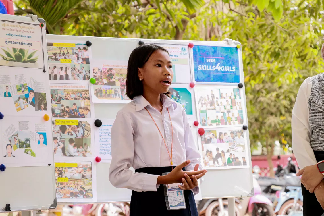 Students in Rolous Secondary School shared presentations on Skills4Girls and other STEM programmes as well as the benefits they gained from local life skills lessons and activities.