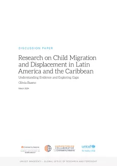 Cover of report called Research on Child Migration and Displacement in Latin America and the Caribbean