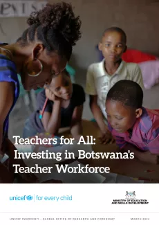 Cover of report titled "Teachers for All: Investing in Botswana's Teacher Workforce"
